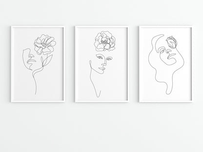 Woman & Flower Line Art Print 03 - Pathos Studio - Art Prints